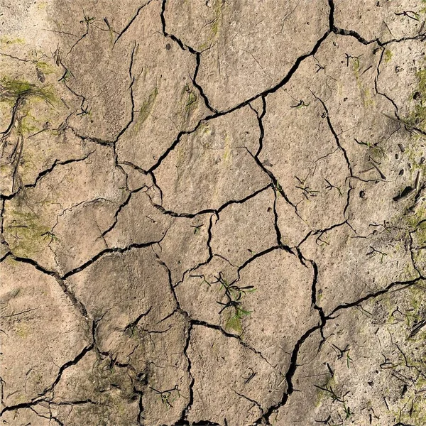 Gebarsten Aarde Achtergrond Droge Ondergrond Met Scheuren Spatscheuren — Stockfoto