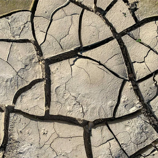 Risse Erdreich Trockene Oberfläche Mit Rissen Schlammrisse — Stockfoto