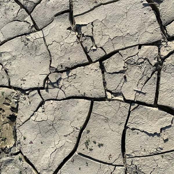 Çatlak Yeryüzü Arka Planı Toprak Yüzeyinde Çatlaklar Var Çamur Çatlakları — Stok fotoğraf