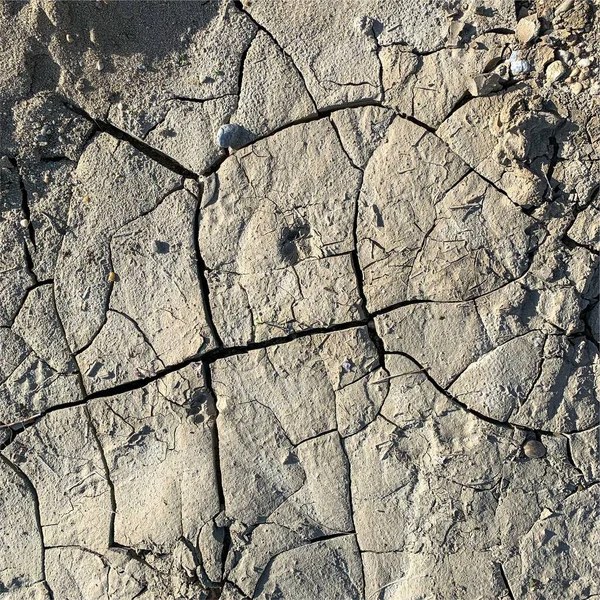 Çatlak yeryüzü arka planı. Toprak yüzeyinde çatlaklar var. Çamur çatlakları.