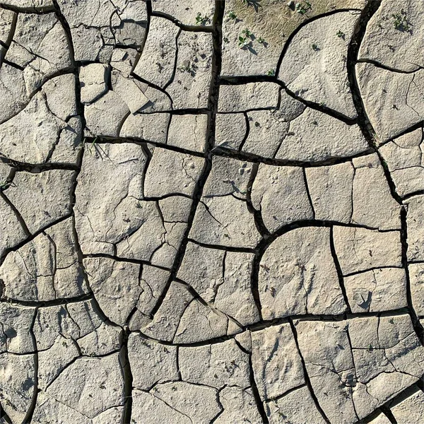 Fondo Tierra Agrietado Superficie Seca Con Grietas Grietas Barro — Foto de Stock