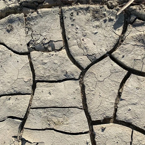 Ραγισμένη Ξηρή Επιφάνεια Ρωγμές Ρωγμές Λάσπης — Φωτογραφία Αρχείου