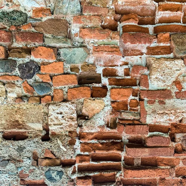 Gammal Tegelvägg Bakgrund Tegelväggsstruktur — Stockfoto