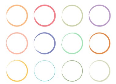 Renkli grunge daire fırçası. Mürekkep çerçeve çizimi