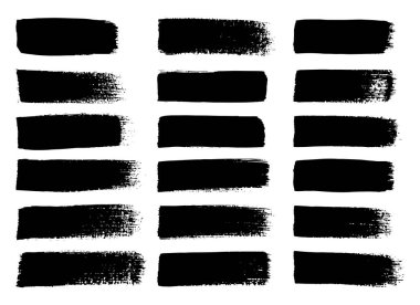 Bir set grunge fırçası. Mürekkep fırçası. Vektör illüstrasyonu