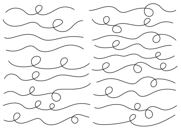 Hand Drawn Curved Line Shape Curved Line Icon Collection Vector — Διανυσματικό Αρχείο