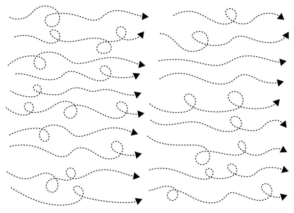 Hand Drawn Dotted Arrow Shape Curved Arrow Line Arrow Icon — Διανυσματικό Αρχείο