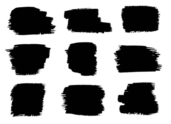 Set Grunge Paintbrush Ink Stroke Brush Vector Illustration — Vetor de Stock