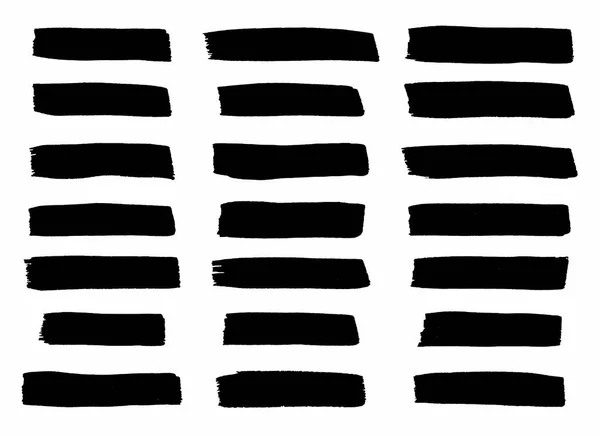 Set of grunge paintbrush. Ink stroke brush. Vector illustration