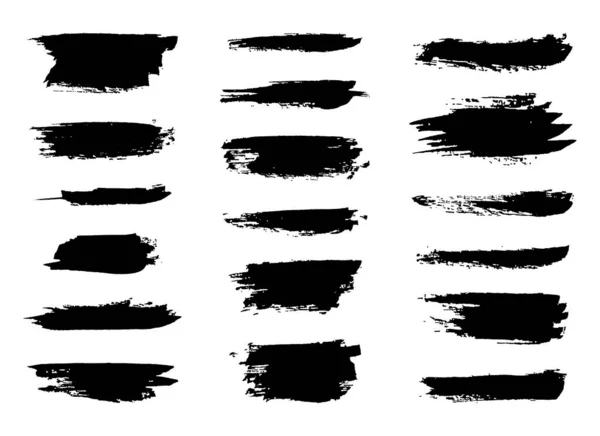 Set Grunge Paintbrush Ink Stroke Brush Vector Illustration — Stockvector