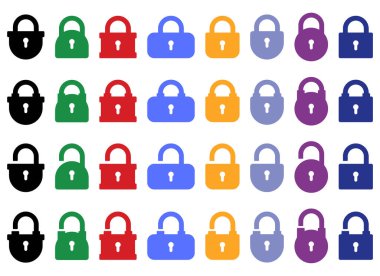 Opened and closed padlock icon in flat style. Lock vector illustration. Security check sign