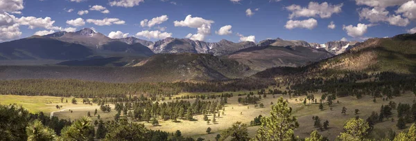 Panoramic Landscape Scene Valley Rocky Mountain National Park Colorado Summer — Photo