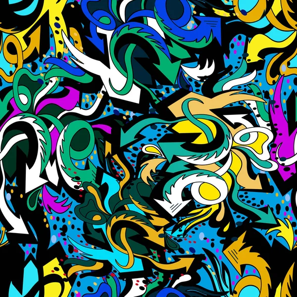 落書きの抽象的な色の背景美しい多角形明るい幾何学的なシームレスなパターン — ストックベクタ