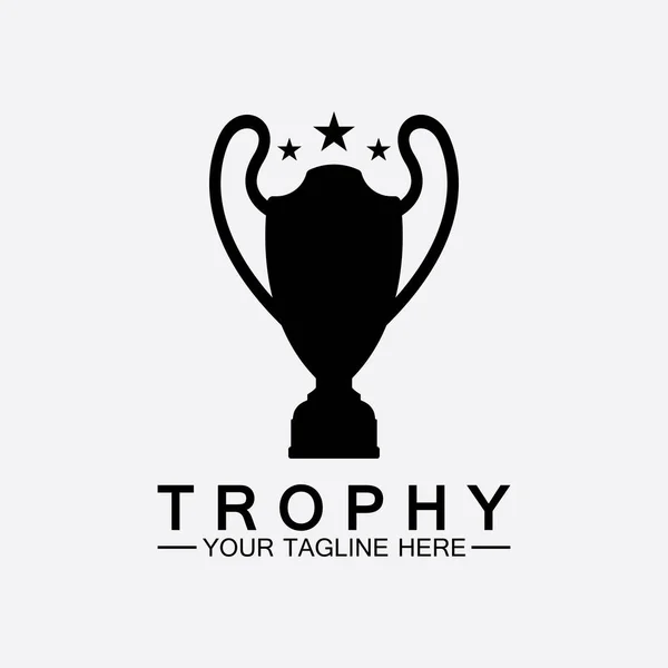 Trophy Vektor Logo Icon Champions Trophäe Logo Symbol Für Winner — Stockvektor