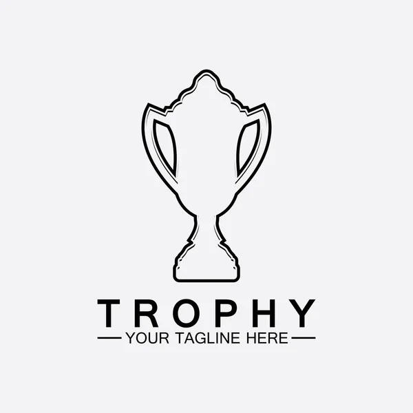 Ganimet Vektör Logosu Kazanan Logo Şablonu Için Şampiyonlar Kupa Logosu — Stok Vektör