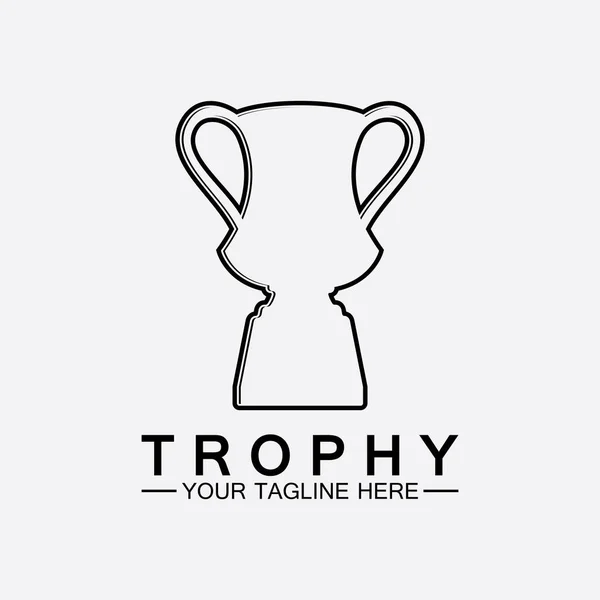 Trophy Vektor Logo Icon Champions Trophäe Logo Symbol Für Winner — Stockvektor