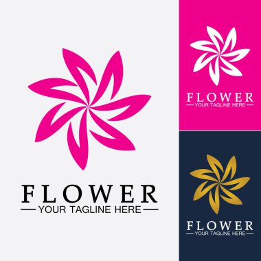  Çiçek logosu vektör çizim şablonu