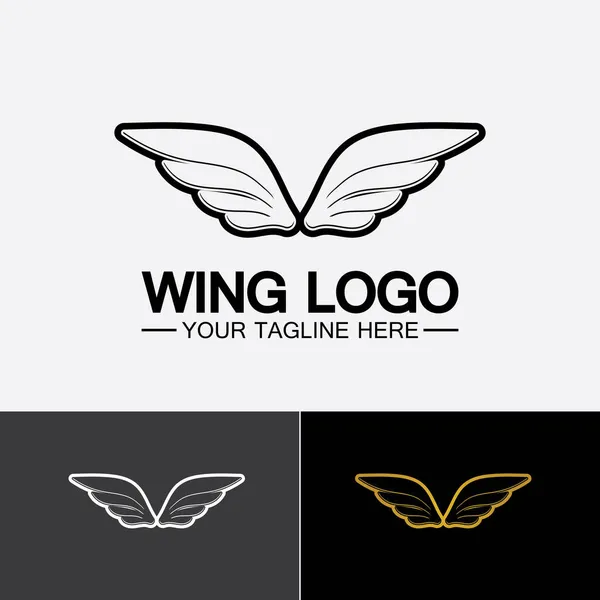 Φτερά Λογότυπο Διάνυσμα Εικονίδιο Εικονίδιο Εικονογράφηση Πρότυπο Σχεδιασμού — Διανυσματικό Αρχείο