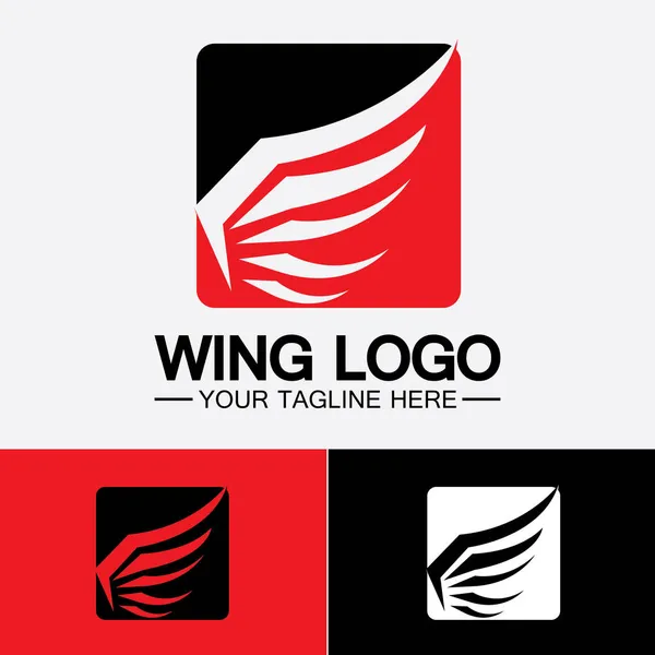 Φτερά Λογότυπο Διάνυσμα Εικονίδιο Εικονίδιο Εικονογράφηση Πρότυπο Σχεδιασμού — Διανυσματικό Αρχείο