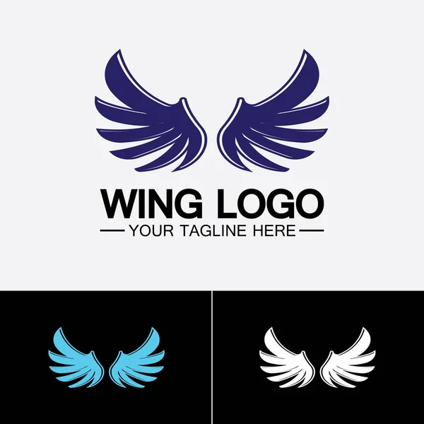 Logo Skrzydła Wektor Ikona Symbol Ilustracja Wzór Projektu — Wektor stockowy