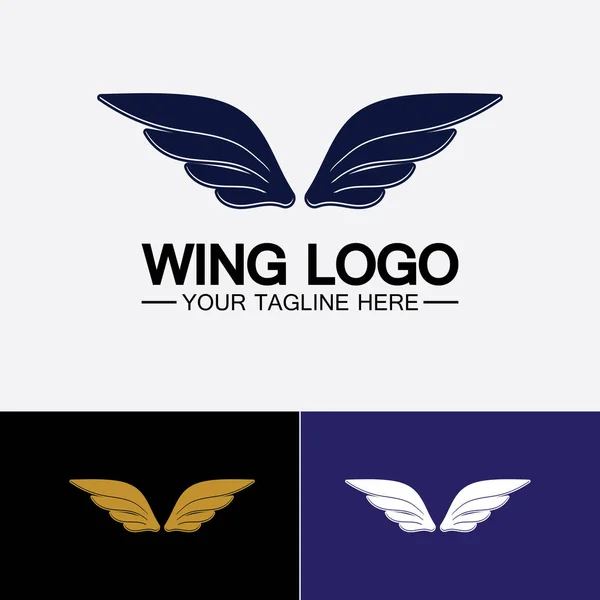 Asas Logotipo Vetor Ícone Símbolo Ilustração Modelo Design —  Vetores de Stock