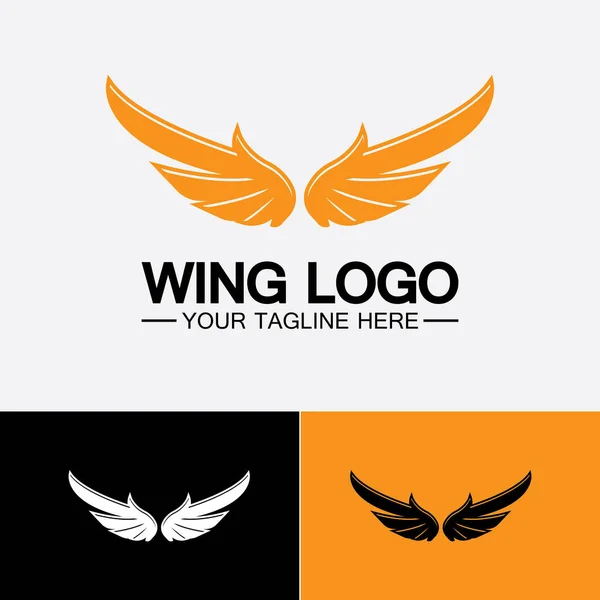 Logo Skrzydła Wektor Ikona Symbol Ilustracja Wzór Projektu — Wektor stockowy