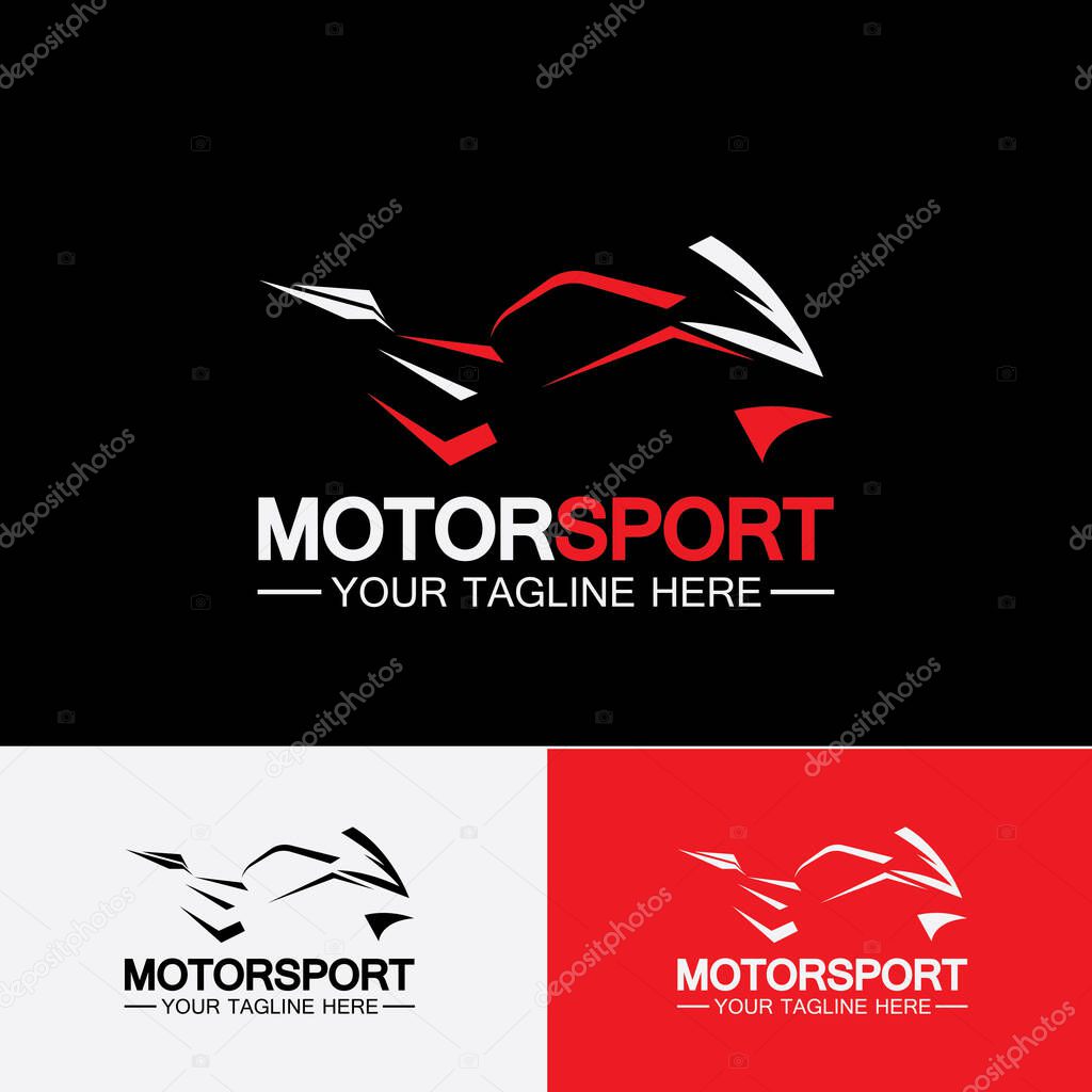 Motorcycle Sport Logo Symbol Vector illustration Design Template