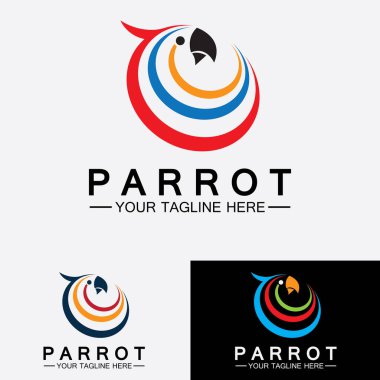 Papağan logo tasarım vektör şablonu