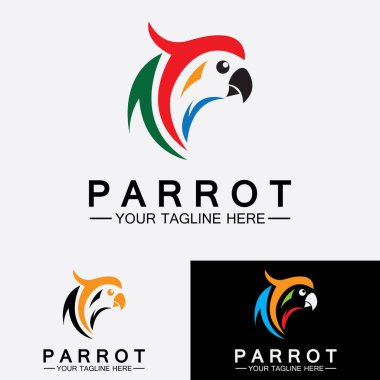 Papağan logo tasarım vektör şablonu