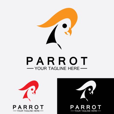 Papağan logo tasarım vektör şablonu
