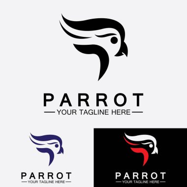 Papağan logo tasarım vektör şablonu
