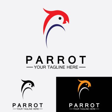 Papağan logo tasarım vektör şablonu