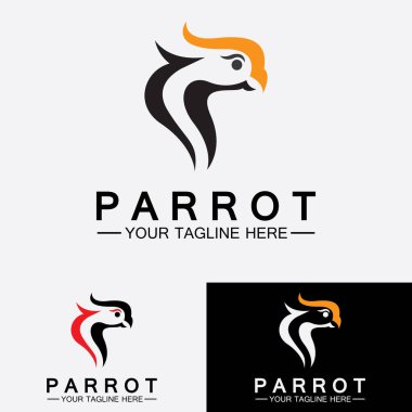 Papağan logo tasarım vektör şablonu