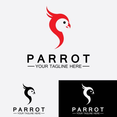 Papağan logo tasarım vektör şablonu