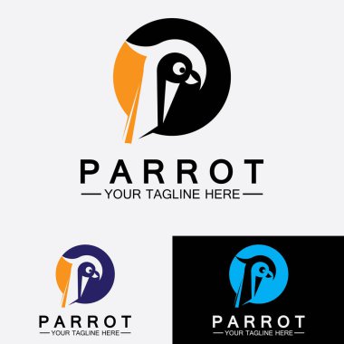 Papağan logo tasarım vektör şablonu