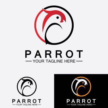 Papağan logo tasarım vektör şablonu