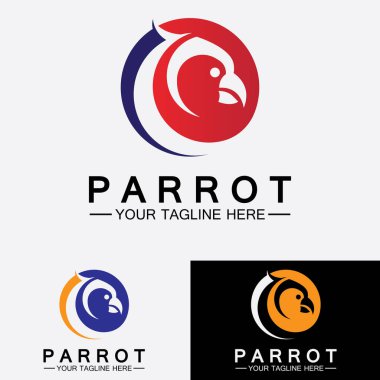 Papağan logo tasarım vektör şablonu