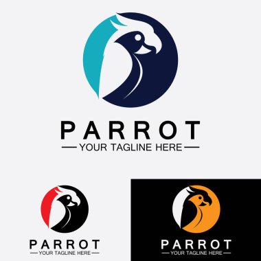 Papağan logo tasarım vektör şablonu