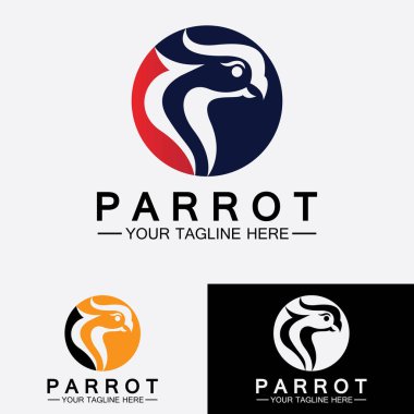 Papağan logo tasarım vektör şablonu