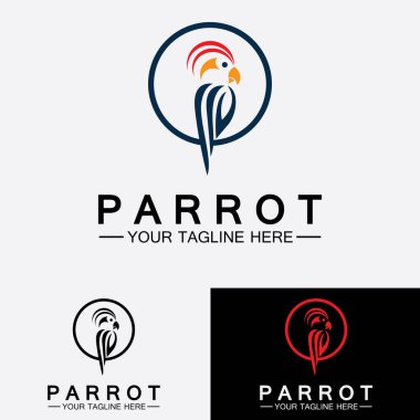 Papağan logo tasarım vektör şablonu