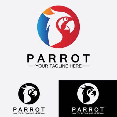 Papağan logo tasarım vektör şablonu