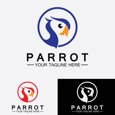 Papağan logo tasarım vektör şablonu