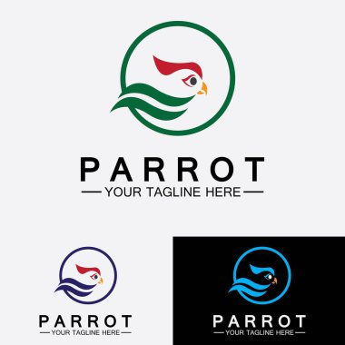 Papağan logo tasarım vektör şablonu