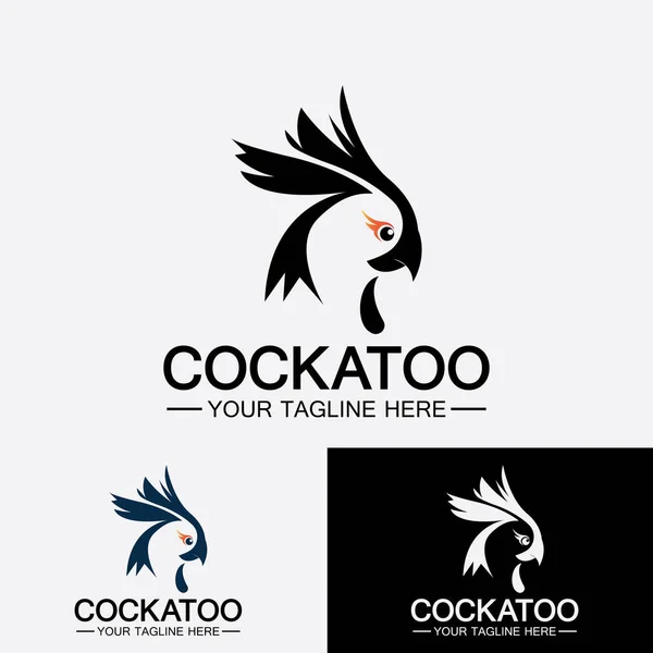 Cockatoo Parrot Bird标志设计向量模板 — 图库矢量图片
