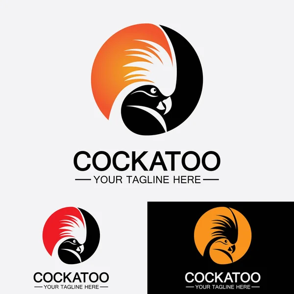 Cockatoo Parrot Bird Дизайн Векторного Шаблона Логотипа — стоковый вектор