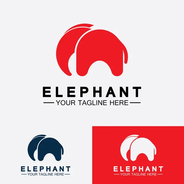 Elephant Logo Vector Illustrator Design Template — 스톡 벡터