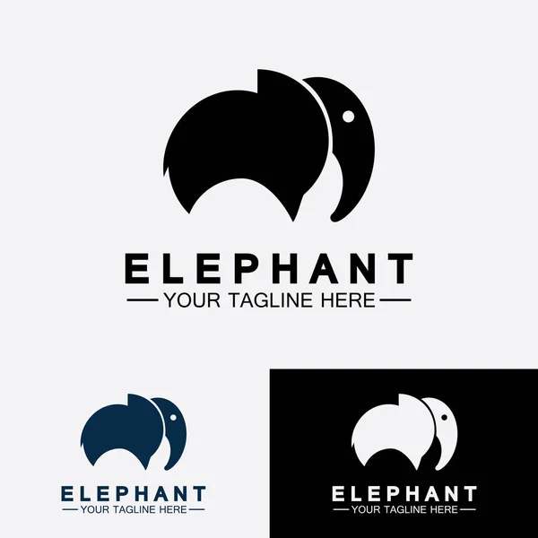 Логотип Слона Векторный Иллюстратор Шаблон Дизайна — стоковый вектор