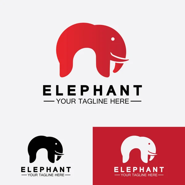 Elephant Logo Vector Illustrator Design Template — 스톡 벡터