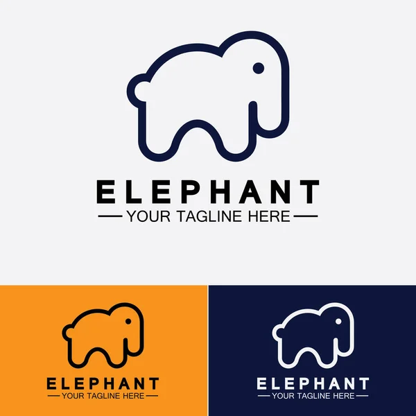 Elephant Logo Vector Illustrator Design Template — 스톡 벡터