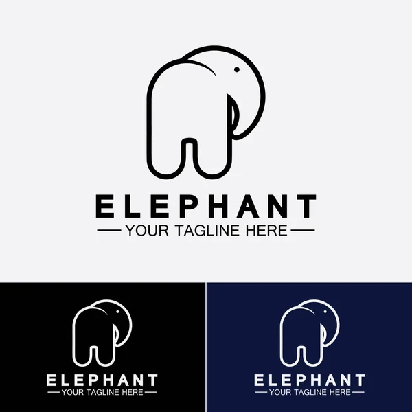 Elephant Logo Vector Illustrator Design Template — 스톡 벡터